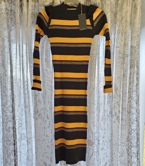 NWT Scotch & Soda Striped Ribbed Dress - Picture 2 of 5